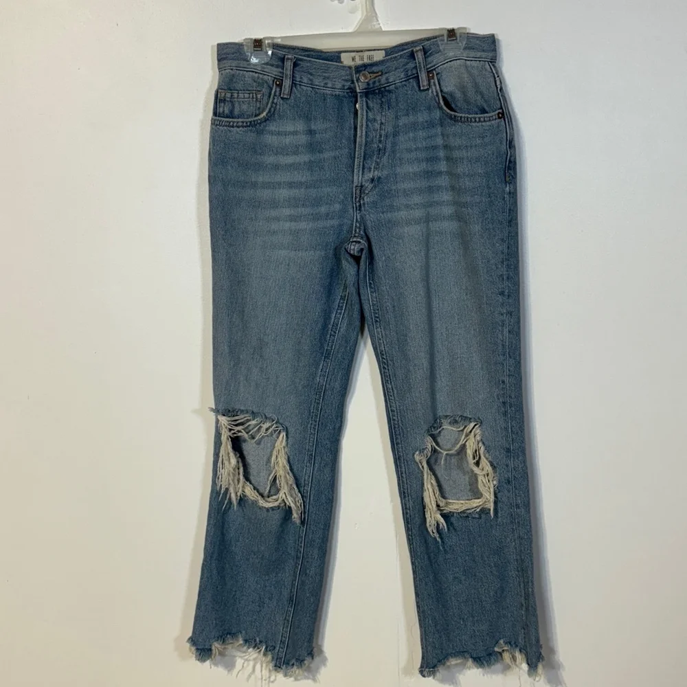 We The Free Maggie Mid-Rise Straight-Leg Blue Jeans Women’s Size 26 Button Fly